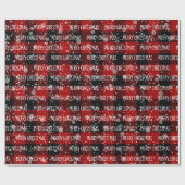 MERRY CHRISTMAS Text en Snowflakes Cadeaupapier (Vlak)