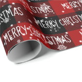 MERRY CHRISTMAS Text en Snowflakes Cadeaupapier (Rol Hoek)