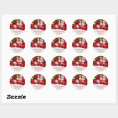  Merry Christmas Text Gifts Sjabloon Ronde Sticker (Vel)