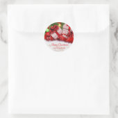  Merry Christmas Text Gifts Sjabloon Ronde Sticker (Tas)