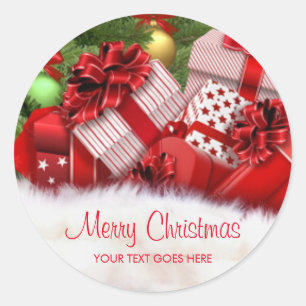  Merry Christmas Text Gifts Sjabloon Ronde Sticker