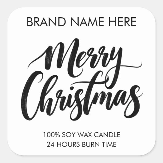 Merry Christmas Text | Modern Candle Labels (Voorkant)