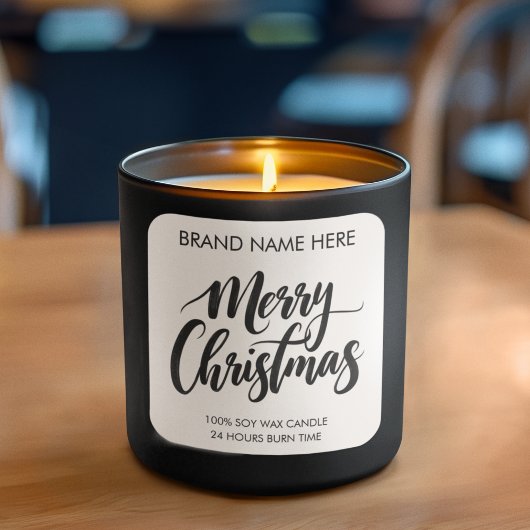 Merry Christmas Text | Modern Candle Labels