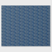 Merry Christmas Text on Blue Wrapping Paper Cadeaupapier (Vlak)