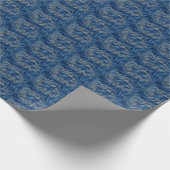 Merry Christmas Text on Blue Wrapping Paper Cadeaupapier (Hoek)