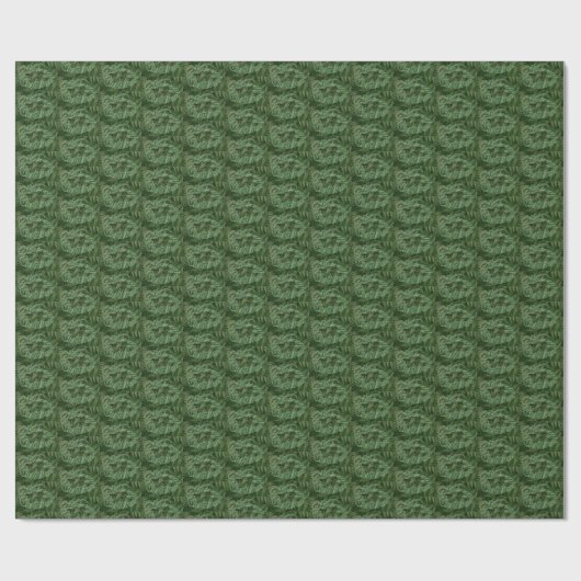 Merry Christmas Text on Green Wrapping Paper Cadeaupapier (Vlak)