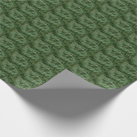 Merry Christmas Text on Green Wrapping Paper Cadeaupapier (Hoek)