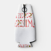 Merry Christmas Text Pattern Design: feestelijke k Flesjeskoeler (Achterkant)