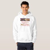 Merry Christmas Text Pattern Design: feestelijke k Hoodie (Voorkant volledig)