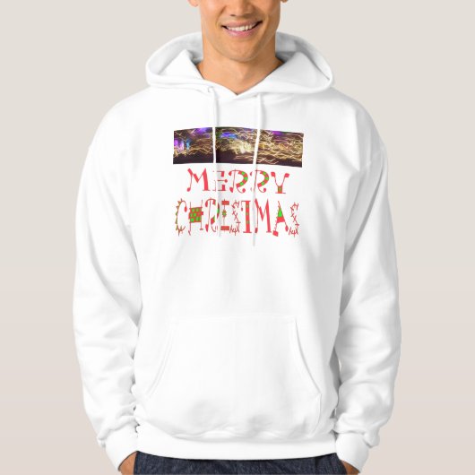 Merry Christmas Text Pattern Design: feestelijke k Hoodie (Voorkant)