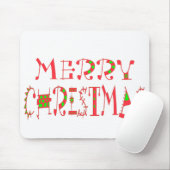 Merry Christmas Text Pattern Design: feestelijke k Muismat (Met muis)