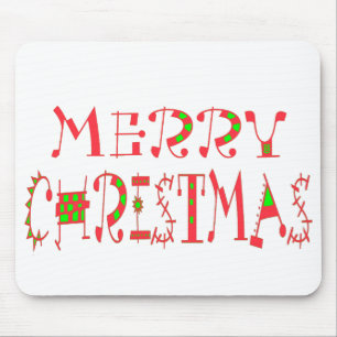 Merry Christmas Text Pattern Design: feestelijke k Muismat