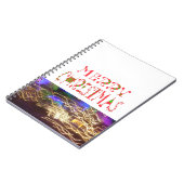 Merry Christmas Text Pattern Design: feestelijke k Notitieboek (Linkerzijde)