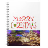 Merry Christmas Text Pattern Design: feestelijke k Notitieboek (Voorkant)
