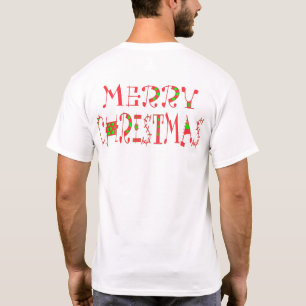 Merry Christmas Text Pattern Design: feestelijke k T-shirt