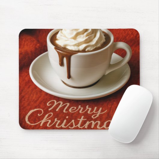 Merry Christmas Text With Hot Chocolate Drink Muismat (Met muis)