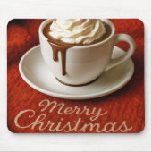 Merry Christmas Text With Hot Chocolate Drink Muismat (Voorkant)