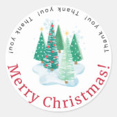 Merry Christmas Thank You Sticker (Voorkant)