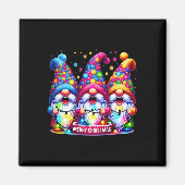 Merry Christmas Three Gnomes Xmas Familie Mannen V Magneet (Voorkant)
