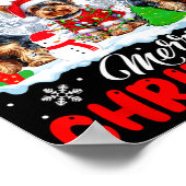 Merry Christmas Three Santa Elf Reindeer Yorkshire Poster (Hoek)