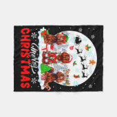 Merry Christmas Three Santa Elf Rendier Ierse Set Fleece Deken (Voorkant (Horizontaal))