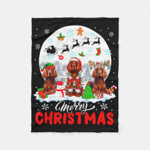 Merry Christmas Three Santa Elf Rendier Ierse Set Fleece Deken