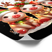 Merry Christmas Three Santa Reindeer Elf Gs Colorf Poster (Hoek)