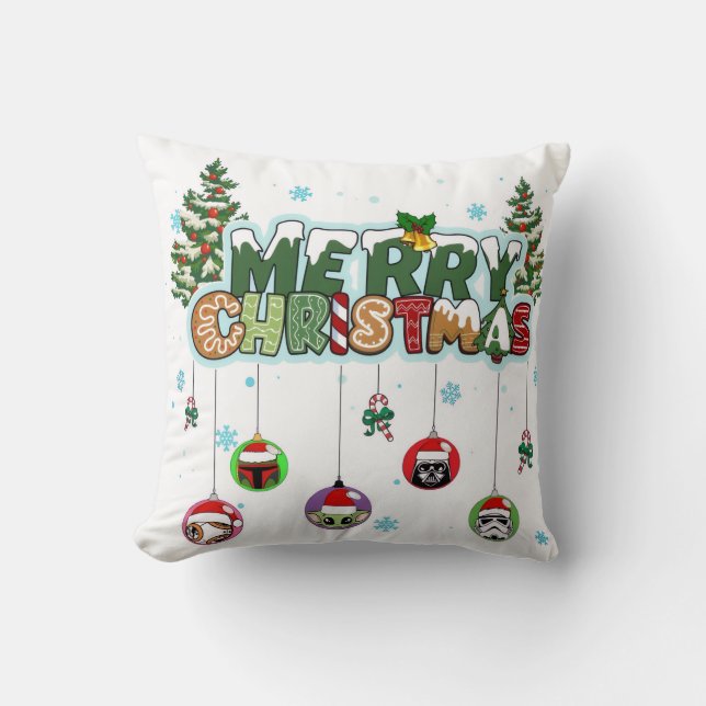 Merry Christmas Throw Pillow Kussen (Voorkant)