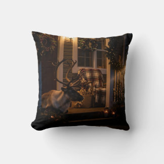 Merry Christmas Throw Pillow –  Reindeer  Kussen