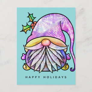 MERRY CHRISTMAS Tie Dye Hippy Gnome Briefkaart