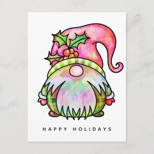 MERRY CHRISTMAS | Tie Dye Hippy Gnome Briefkaart (Voorkant)