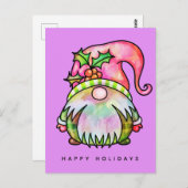 MERRY CHRISTMAS | Tie Dye Hippy Gnome Briefkaart (Voorkant / Achterkant)