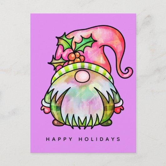 MERRY CHRISTMAS | Tie Dye Hippy Gnome Briefkaart (Voorkant)