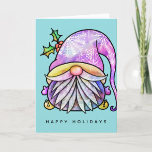 MERRY CHRISTMAS   Tie Dye Hippy Gnome Holiday Card Feestdagen Kaart