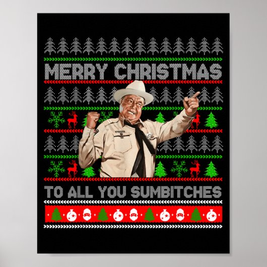 Merry Christmas To All You Sumes Ugly Sweater Retr Poster (Voorkant)