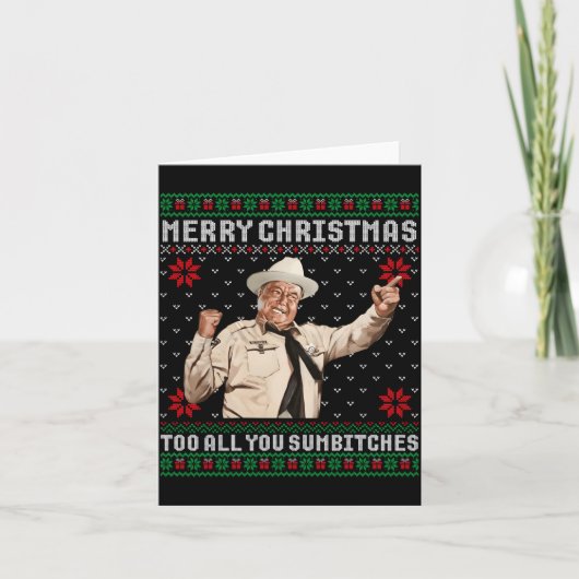 Merry Christmas To All You Sumes Ugly Sweater Vint Kaart (Voorkant)