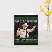 Merry Christmas To All You Sumes Ugly Sweater Vint Kaart (Gele Bloem)