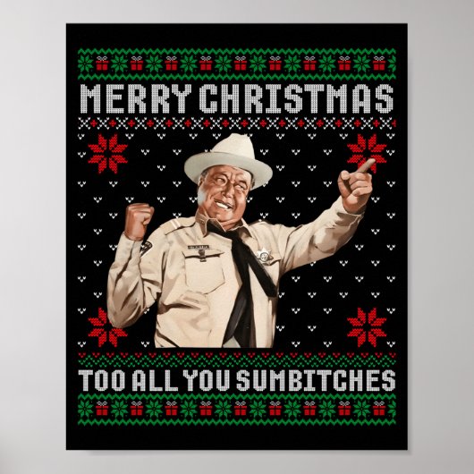Merry Christmas To All You Sumes Ugly Sweater Vint Poster (Voorkant)