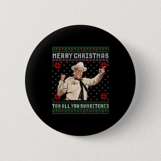 Merry Christmas To All You Sumes Ugly Sweater Vint Ronde Button 5,7 Cm (Voorkant)