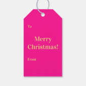 Merry Christmas To From Hot Pink Gold Cadeaulabel (Achterkant)