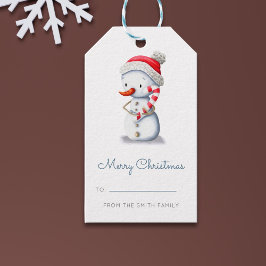 Merry Christmas To From Winter Snowman Cadeaulabel