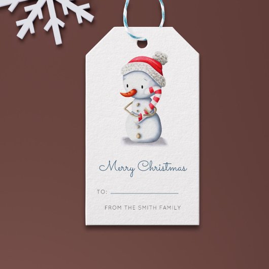 Merry Christmas To From Winter Snowman Cadeaulabel