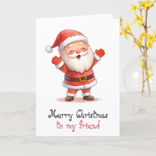 Merry Christmas to my friend & whimsical greeting  Kaart (Gele Bloem)