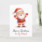 Merry Christmas to my friend & whimsical greeting  Kaart (Voorkant)