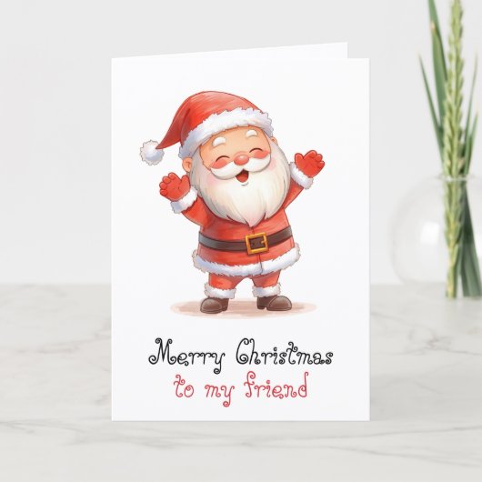 Merry Christmas to my friend & whimsical greeting  Kaart (Voorkant)