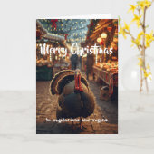 Merry Christmas to vegetarians and vegans. Kaart (Gele Bloem)