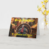 Merry Christmas to vegetarians and vegans. Kaart (Gele Bloem)