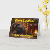 Merry Christmas to vegetarians and vegans. Kaart (Gele Bloem)