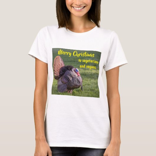 Merry Christmas to vegetarians & vegans T-shirt (Voorkant)