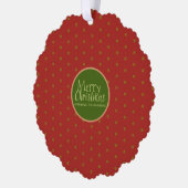 Merry Christmas Toevoegen Foto Papier Ornament Kaa (Links)